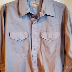 Vintage Sheplers Long Sleeve Mens Shirt with Pearl Snaps